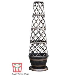 Wooden Barrel Effect Tower Pot -PlantHub Shop WOOD KB0330 C