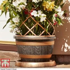 Wooden Barrel Effect Tower Pot -PlantHub Shop WOOD KB0330 H