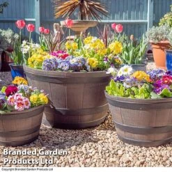 Wooden Barrel Effect Planter – Large -PlantHub Shop WOOD WG4806 A