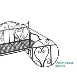 Idooka Folding Metal Bench With Heart Design 13 Idooka Folding Metal Bench With Heart Design -PlantHub Shop X77000110.Design