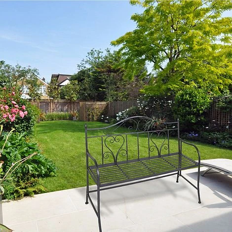 Idooka Folding Metal Bench With Heart Design 3 Idooka Folding Metal Bench With Heart Design