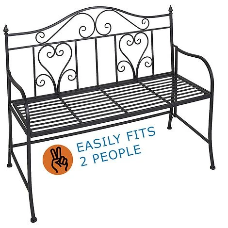 Idooka Folding Metal Bench With Heart Design 7 Idooka Folding Metal Bench With Heart Design - Image 5