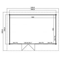 Barbados 6 Log Cabin 3.59m X 5.69m -PlantHub Shop barbados20620plan