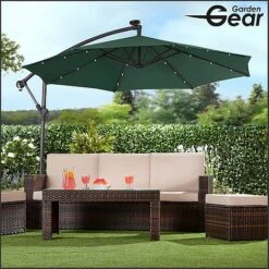 Solar LED Cantilever Parasol -PlantHub Shop g0588 10