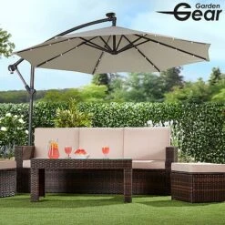 Solar LED Cantilever Parasol -PlantHub Shop g0588 15