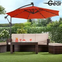 Solar LED Cantilever Parasol -PlantHub Shop g0588 19