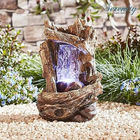 Serenity Table-top Tree Trunk Waterfall Water Feature 4 Serenity Table-top Tree Trunk Waterfall Water Feature - Image 2