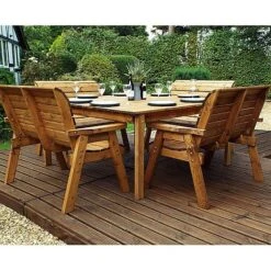 8 Seater Square Table Set With 4 X Benches -PlantHub Shop hb81 2
