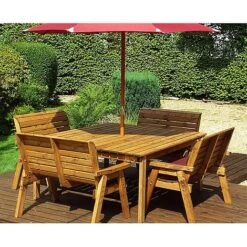 8 Seater Square Table Set With 4 X Benches -PlantHub Shop hb81 3