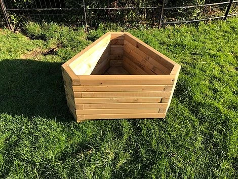 Triangle Garden Wooden Planter 3 Triangle Garden Wooden Planter