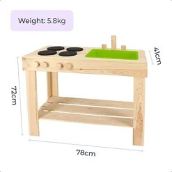 Idooka Wooden Mud Kitchen Outdoor Toy Age 4+ Role Play Playhouse Patio Garden -PlantHub Shop mud6