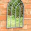 Gothic Garden Mirror Outdoor Wall Ornament Lead Look Metal 48cm