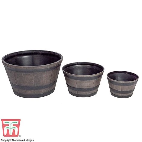Wooden Barrel Effect Planter – Medium 8 Wooden Barrel Effect Planter – Medium - Image 6