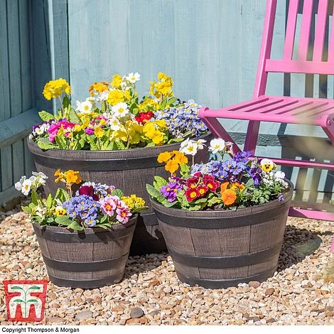 Wooden Barrel Effect Planter – Medium 6 Wooden Barrel Effect Planter – Medium - Image 4
