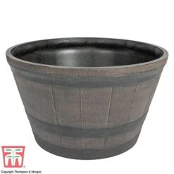 Wooden Barrel Effect Planter – Large -PlantHub Shop wood lar
