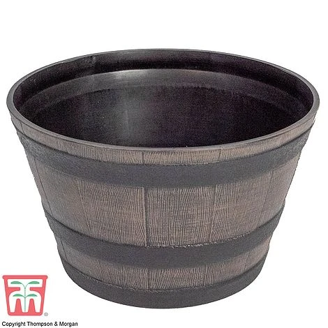 Wooden Barrel Effect Planter – Medium 4 Wooden Barrel Effect Planter – Medium - Image 2