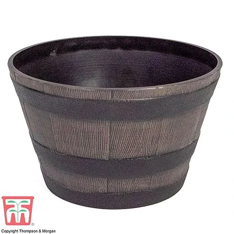 Wooden Barrel Effect Planter – Small 4 Wooden Barrel Effect Planter – Small - Image 2