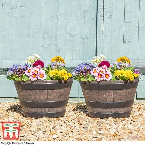 Wooden Barrel Effect Planter – Small 3 Wooden Barrel Effect Planter – Small