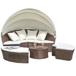 Rattan Day Bed With Table - 180cm -PlantHub Shop z D8635 2 1000x1000 1